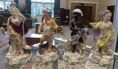 Lot 88 - A Set of Four French Porcelain Figures of the Continents, late 19th century, after Derby originals