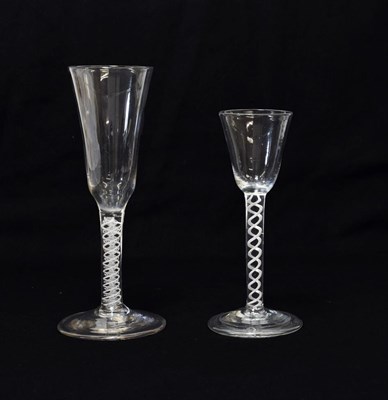 Lot 104 - A Wine Glass, circa 1750, the rounded funnel bowl on an opaque twist stem and circular foot,...