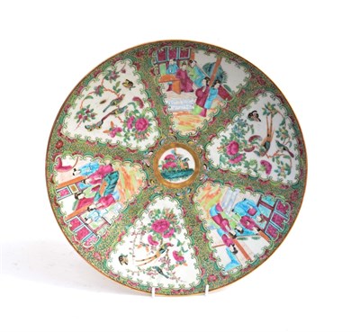 Lot 114 - A Cantonese Porcelain Dish, mid 19th century, of circular form, typically painted in famille...