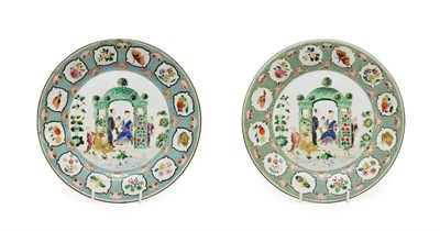 Lot 121 - A Pair of Chinese Porcelain Plates, Kangxi style, painted in famille verte enamels with a...
