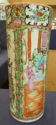 Lot 124 - A Cantonese Porcelain Sleeve Vase, mid 19th century, typically decorated in famille rose...