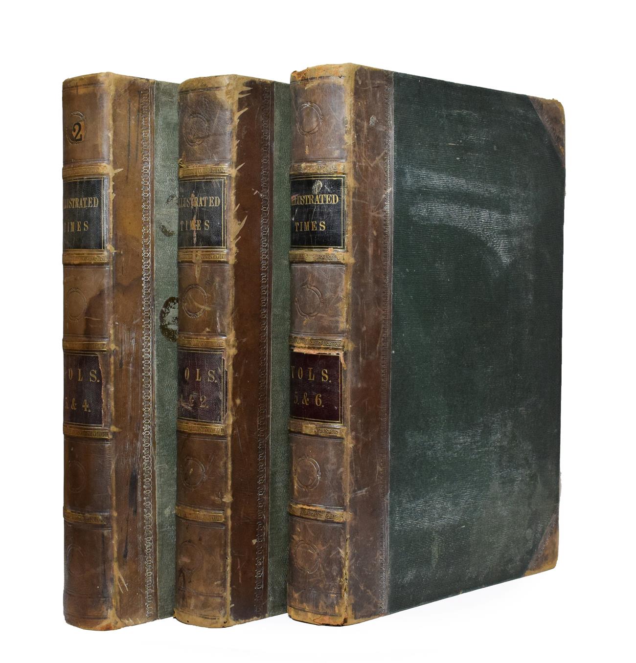 Lot 148 - The Illustrated Times, Weekly Newspaper, Vols 1 - 6, 1855-58, bound as three, folio, half...