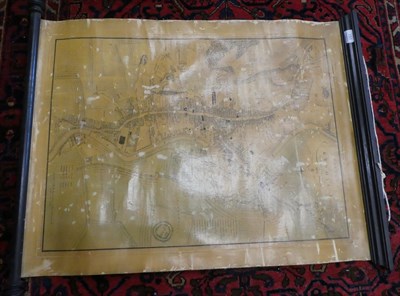 Lot 150 - Wood (John) Plan of Kendal, 1833, engraved map, linen backed, wooden headpiece and roller