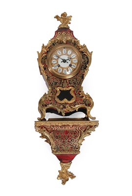 Lot 163 - A French Red Tortoiseshell ''Boulle'' Bracket Clock with Wall Bracket, early 20th century,...