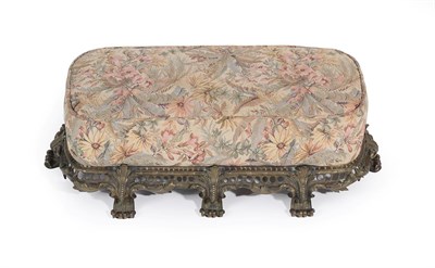 Lot 248 - A Gilt Cast Metal Footstool, probably French, late 19th/early 20th century, with later...