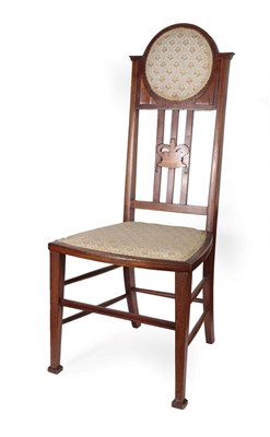 Lot 256 - An Early 20th Century Mahogany Bedroom Chair, to Commemorate Edward VII, dated 1902, the padded...