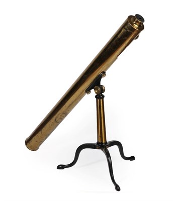 Lot 289 - A MacRae Lacquered Brass 3 Inch Refracting Telescope, 38 inch main barrel, inscribed MACRAE 29...