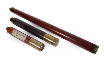 Lot 301 - A Dolland Leather Bound Brass Two-Drawer Telescope, 19th century, set with a panel Flags & Pendants