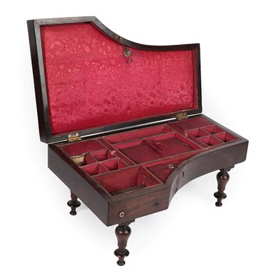 Lot 320 - A Rosewood Cased Musical Workbox, late 19th century, in the form of a piano with...