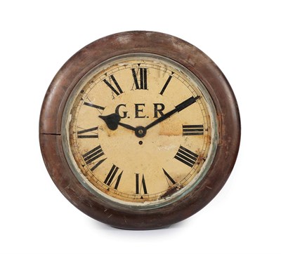 Lot 323 - A Mahogany Great Eastern Railway Wall Timepiece, late 19th century, side and bottom doors,...