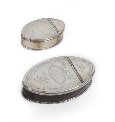 Lot 331 - A George III White Metal Mounted, Mother-of-Pearl and Tortoiseshell Snuffbox and Hinged Cover,...