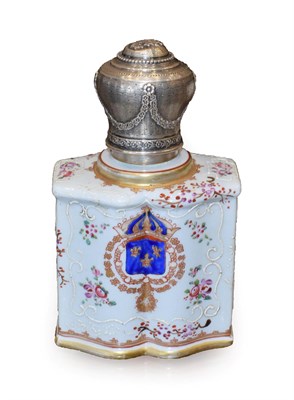 Lot 359 - A French Silver-Mounted Sampson Porcelain Tea Caddy, late 19th century, the silver mounts with...