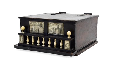 Lot 360 - A Flemish Bone Inlaid Ebonised Table Cabinet, late 17th century, of rectangular form with...