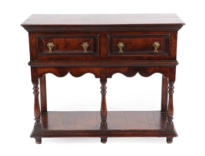 Lot 451 - David Semple: A 17th Century Style Oak Two-Drawer Side Table, modern, the moulded top above two...