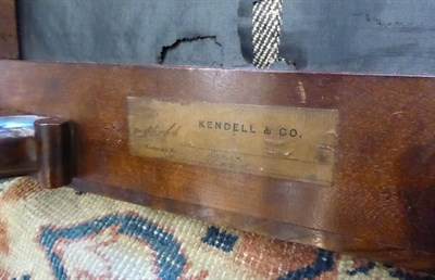 Lot 569 - Kendell & Co: A Victorian Walnut Dressing Stool, circa 1850, the worn floral overstuffed seat...