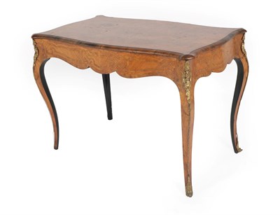 Lot 582 - A Victorian Figured Walnut, Tulipwood Band and Marquetry Decorated Bureau Plat, late 19th...