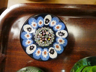 Lot 8 - Four millefiori paperweights and another (5)