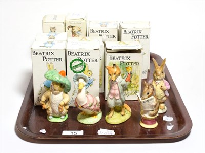 Lot 15 - Beswick Beatrix Potter figures including: 'Mr Benjamin Bunny', 'Jemima Puddle-Duck' and 'Tailor...