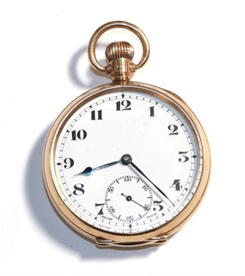 Lot 72 - A 9ct gold open face pocket watch, Birmingham 1924, Swiss Made Seven Jewels Record movement,...