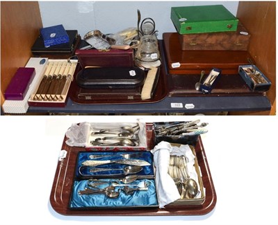 Lot 103 - Quantity of silver spoons etc and quantity of plated wares