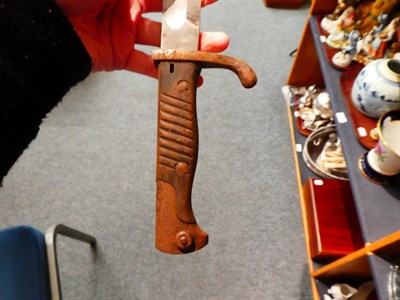 Lot 125 - A Victorian billy club/truncheon, a French bayonet, a German bayonet and scabbard, Bryant and...