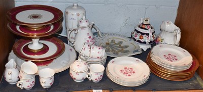 Lot 126 - Mettlach oval serving dish, Royal Crown Derby floral jug, Hungarian pink floral decorated...