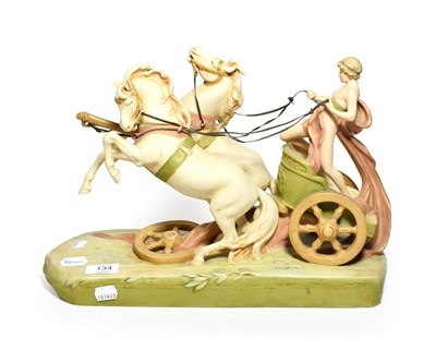 Lot 134 - Post 1919 Royal Dux model of a charioteer, model number: 2393, 29cm high