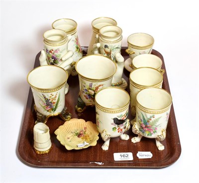 Lot 162 - Five pairs of Royal Worcester vases and three other pieces of Royal Worcester porcelain