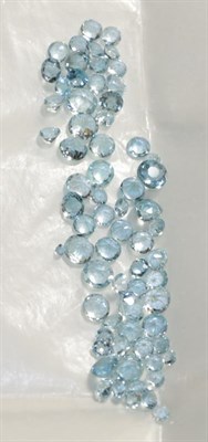 Lot 191 - A quantity of loose round cut aquamarines, totalling 19.08 carat approximately