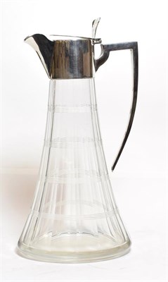 Lot 194 - An Edward VII silver-mounted engraved glass claret-jug, William Hutton and Sons, Birmingham,...