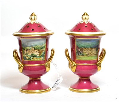 Lot 195 - A Spode Chatsworth vase and a Spode Haddon Hall vase