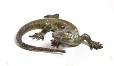 Lot 215 - Austrian cold painted bronze lizard