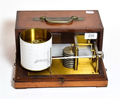 Lot 235 - An early 20th century mahogany cased Barograph, stamped R.P Paris 1554