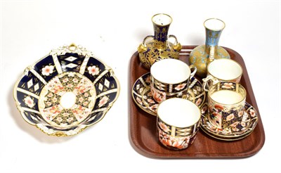 Lot 270 - Two Royal Crown Derby twin-handled vases, and a group of Royal Crown Derby Imari wares, etc