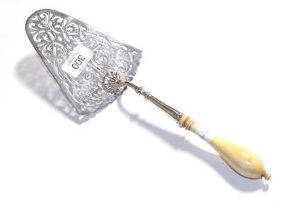 Lot 300 - A George III silver and ivory fish-slice, by Charles Aldridge and Henry Green, London, 1774,...