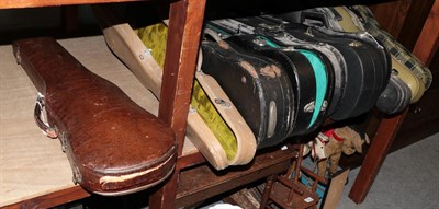 Lot 326 - Ten various violin cases including an alligator skin example