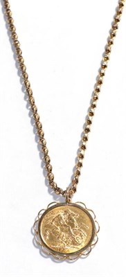 Lot 353 - A 1926 full sovereign mounted as a pendant on chain, length 49.5cm