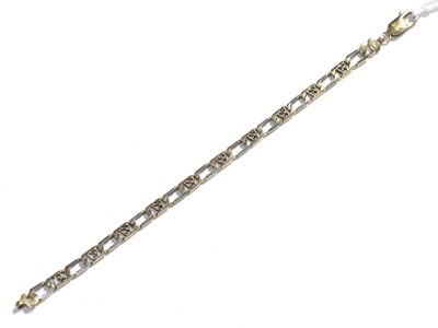 Lot 359 - A 9 carat two-colour gold fancy link bracelet, length 19.5cm