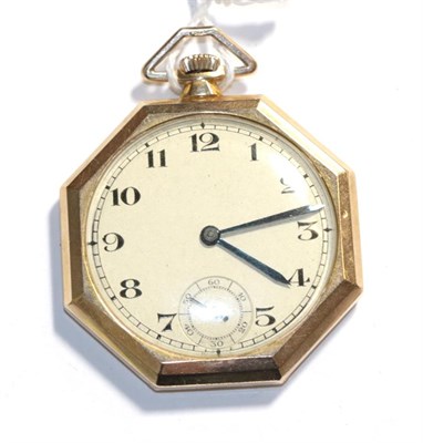 Lot 363 - A 9 carat gold Art Deco pocket watch