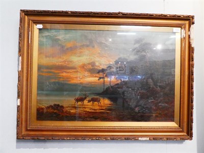 Lot 1025 - Clarence Henry Roe (1850-1909) ''The Shores of Lock Katrine, Sunset'' ''Creeping Steds, River...