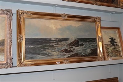 Lot 1045 - Follower of Julius Olson RA (1864-1942) Extensive seascape, indistinctly signed, oil on canvas,...