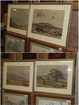 Lot 1072 - A watercolour view in Coverdale, signed Henrietta Lister, another moorland view signed...
