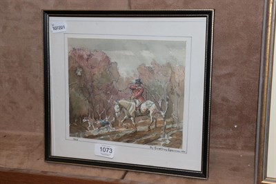 Lot 1073 - Geoffrey Sparrow, Huntsman and hounds, watercolour and pencil, dated 1963, 18cm by 21cm