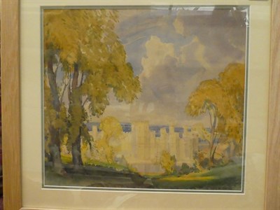 Lot 1074 - George Graham, landscape watercolour; together with a view of Carmarthen Castle, North Wales by J W