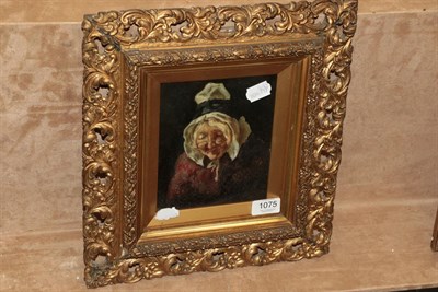 Lot 1075 - Follower of McEwan (19th/20th century) Portrait of an old lady wearing a bonnet, head and...