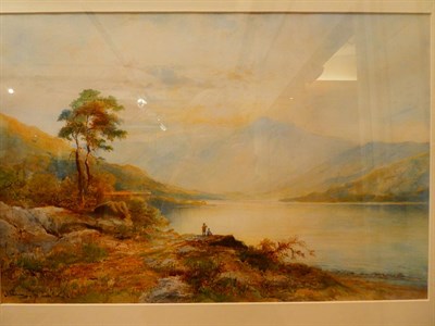 Lot 1083 - A Krause (fl.1891-1914) A pair of Scottish loch scenes, signed and inscribed watercolour (2)