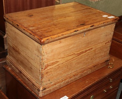 Lot 1181 - A small 19th century pine chest with hinged lid