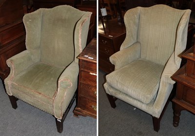Lot 1187 - Two Georgian style wing chairs