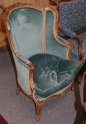 Lot 1204 - A 19th century gilt framed, upholstered chair