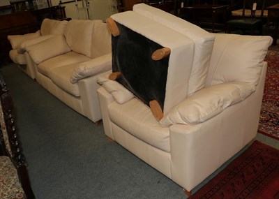 Lot 1217 - Four-piece leather lounge suite